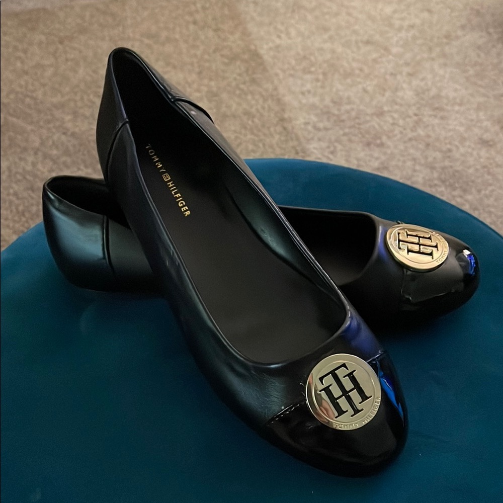 Tommy Hilfiger Ballet Flats with Gold & Patent Accents